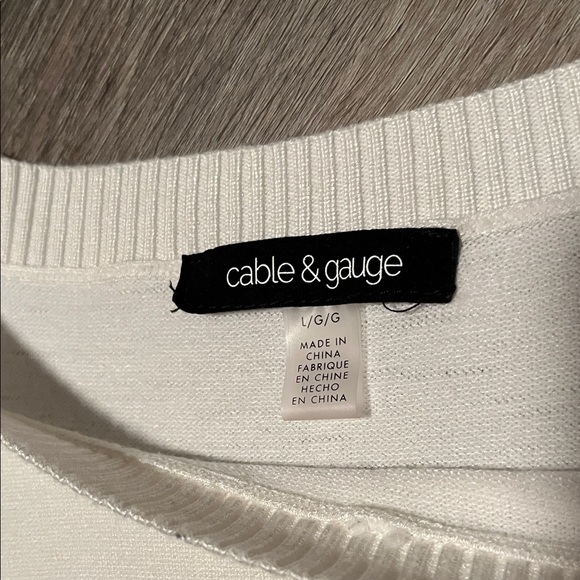 Cable & Gauge White and Black Striped Sweater with Pink Heart Details - Picture 2 of 7